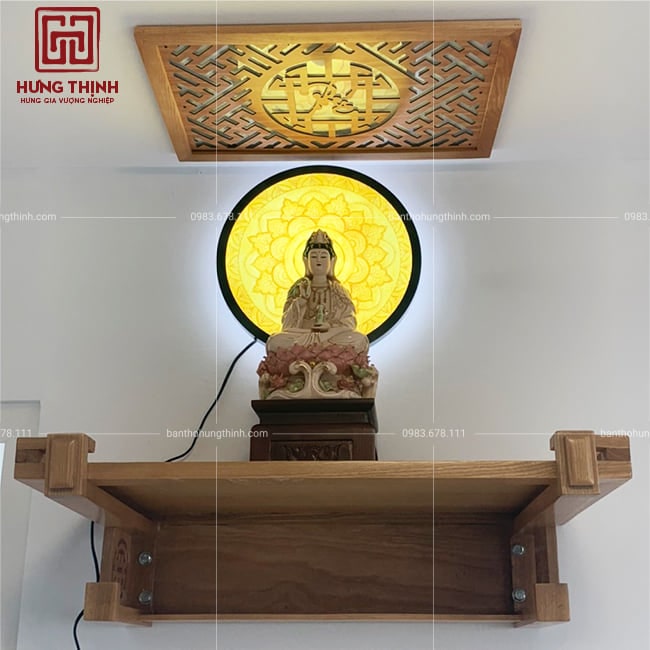 Bàn thờ treo thờ Phật đẹp mẫu HT-031