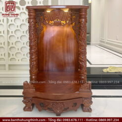 Bàn thờ thần tài gỗ Gõ HT-331 2 Bàn thờ Thổ Địa được sản xuất theo kích thước lỗ ban phong thủy, mang lại may mắn, bình an HT-331