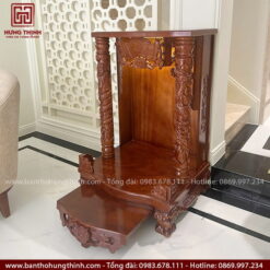 Bàn thờ thần tài gỗ Gõ HT-331 3 Bàn thờ Ông Địa HT-331 mài óc chó nâu sang trọng