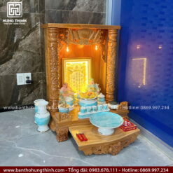 Bàn thờ thần tài gỗ Gõ HT-331 1 Bàn thờ Thần Tài gỗ Gõ cao cấp HT-331