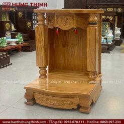 Bàn thờ thần tài thiết kế đơn giản mẫu HT-1036 1 Bàn thờ Thần Tài Thổ Địa chất liệu gỗ tự nhiên, giá rẻ HT-1036
