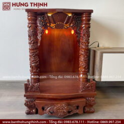 Bàn thờ Thần Tài Thổ Địa gỗ Gõ HT-1037 2 Bàn thờ Thần Tài Ông Địa chạm khắc tinh xảo HT-1037
