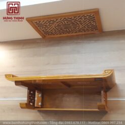 Mẫu bàn thờ gỗ Mít HT-274 treo tường nhỏ gọn, tiết kiệm không gian