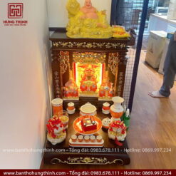 Bàn thờ Thần Tài gỗ Hương chạm khắc tinh xảo HT-1035 2 Bàn thờ Thần Tài gỗ Hương chạm khắc tinh xảo HT-1035
