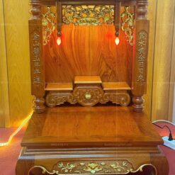 Bàn thờ Thần Tài gỗ Hương chạm khắc tinh xảo HT-1035 5 Bàn thờ Ông Địa chạm khắc tỉ mỉ, tinh xảo từng chi tiết HT-1035
