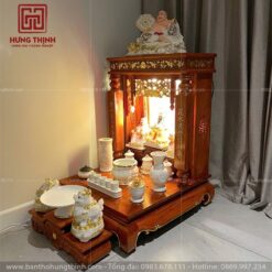 Bàn thờ Thần Tài gỗ Hương chạm khắc tinh xảo HT-1035 3 Bàn thờ Ông Địa Thần Tài gỗ Hương đá HT-1035 Bàn thờ Ông Địa Thần Tài gỗ Hương đá HT-1035