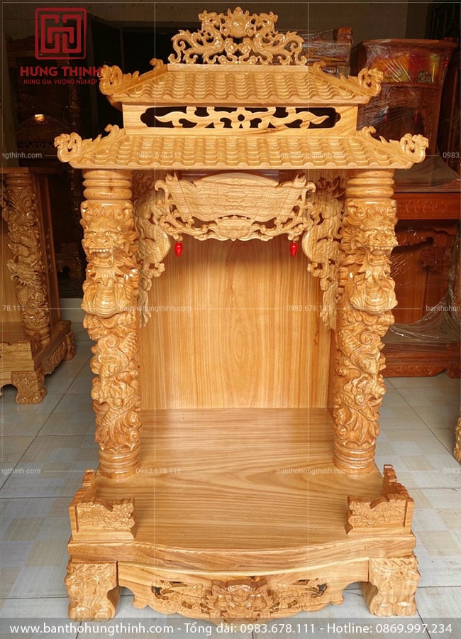 Mẫu bàn thờ Ông Địa mái chùa Víp Hưng Thịnh HT-362 