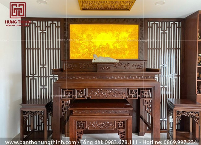 Mẫu bàn thờ Phật HT-483 được khách hàng lựa chọn nhiều nhất năm 2022