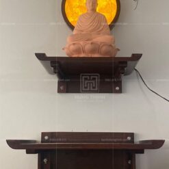 Mẫu bàn thờ treo tường 2 tầng thờ Phật và thờ Gia Tiên đẹp HT-476