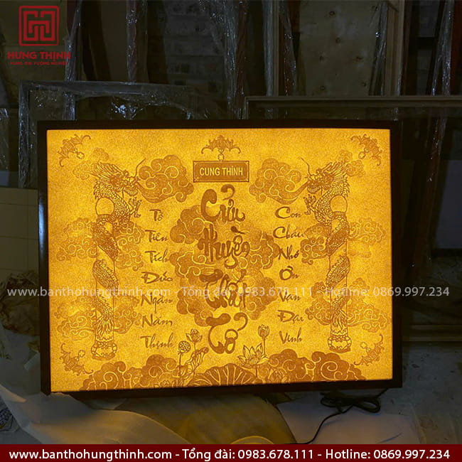 Mẫu tranh trúc chỉ cửu huyền thất tổ mẫu HT-859 5 Tranh trúc chỉ bài vị thay thế mẫu bài vị gỗ truyền thống
