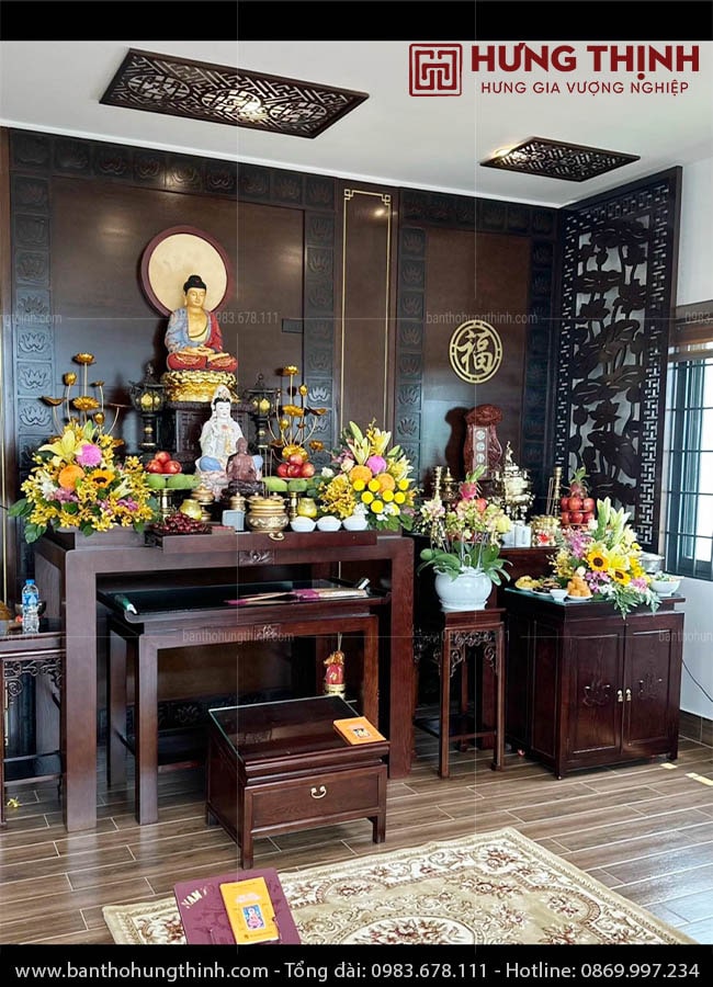 5 Nguyên tắc bài trí bàn thờ Phật và gia tiên tại gia