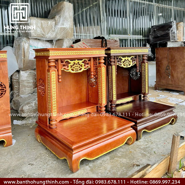 Bàn thờ Ông Địa có tam cấp bục đế đẹp mẫu HT-1030 8 Xưởng bàn thờ Thần Tài Hưng Thịnh chuyên cung cấp các mẫu bàn thờ đẹp, chuẩn phong thủy lỗ ban