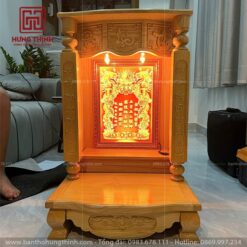 Bàn thờ Thần Tài Phúc Lộc Thọ gỗ sồi HT-1023