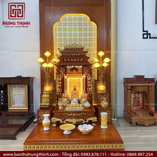 Combo bàn thờ Thần Tài kết hợp ốp trang trí HT-1010 8 234 min