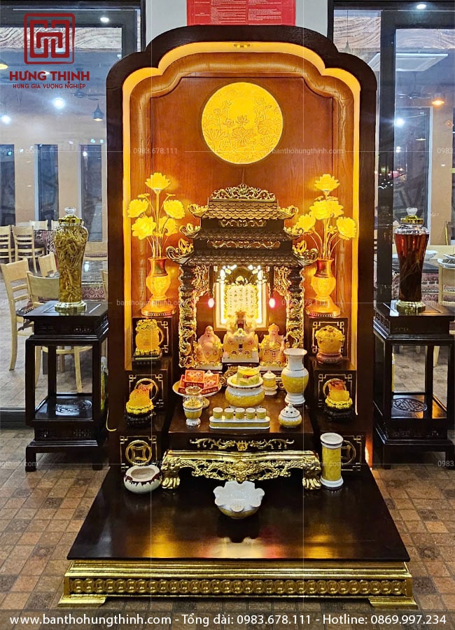 Combo bàn thờ Thần Tài kết hợp ốp trang trí HT-1010 5 238 min