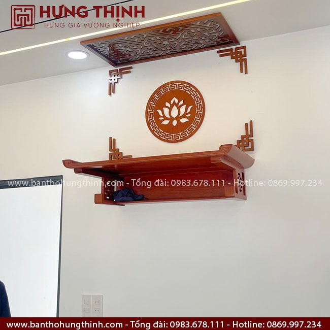 Trang thờ treo tường kết hợp phụ kiện trang trí HT-2019